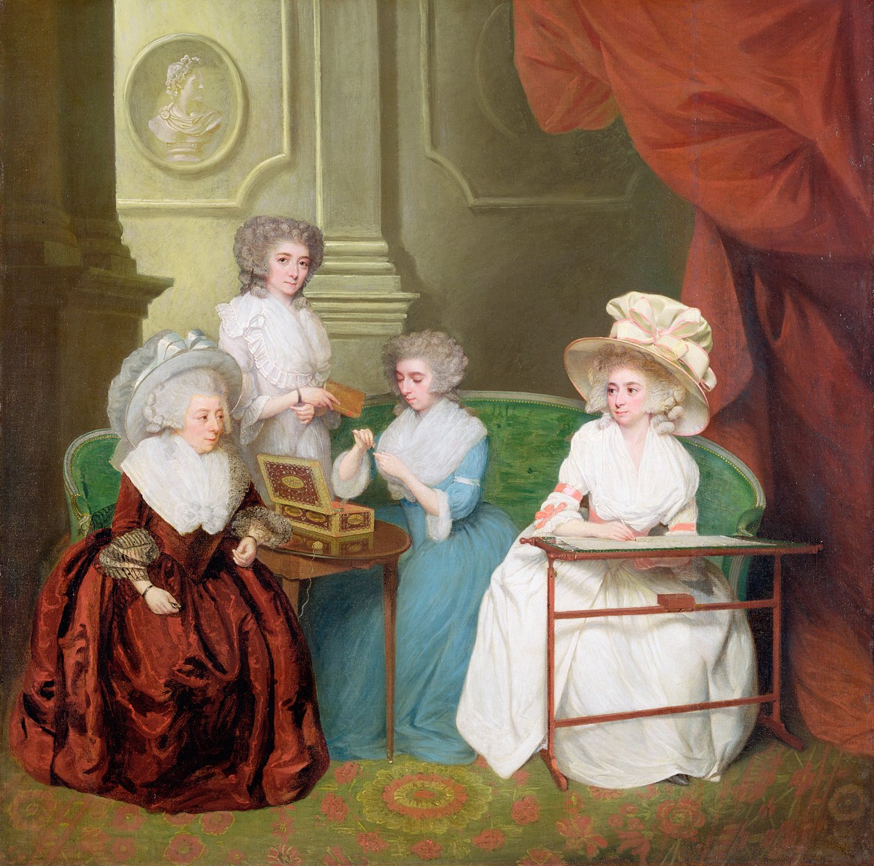 Lady Jane Mathew y sus hijas, c.1790 de English School
