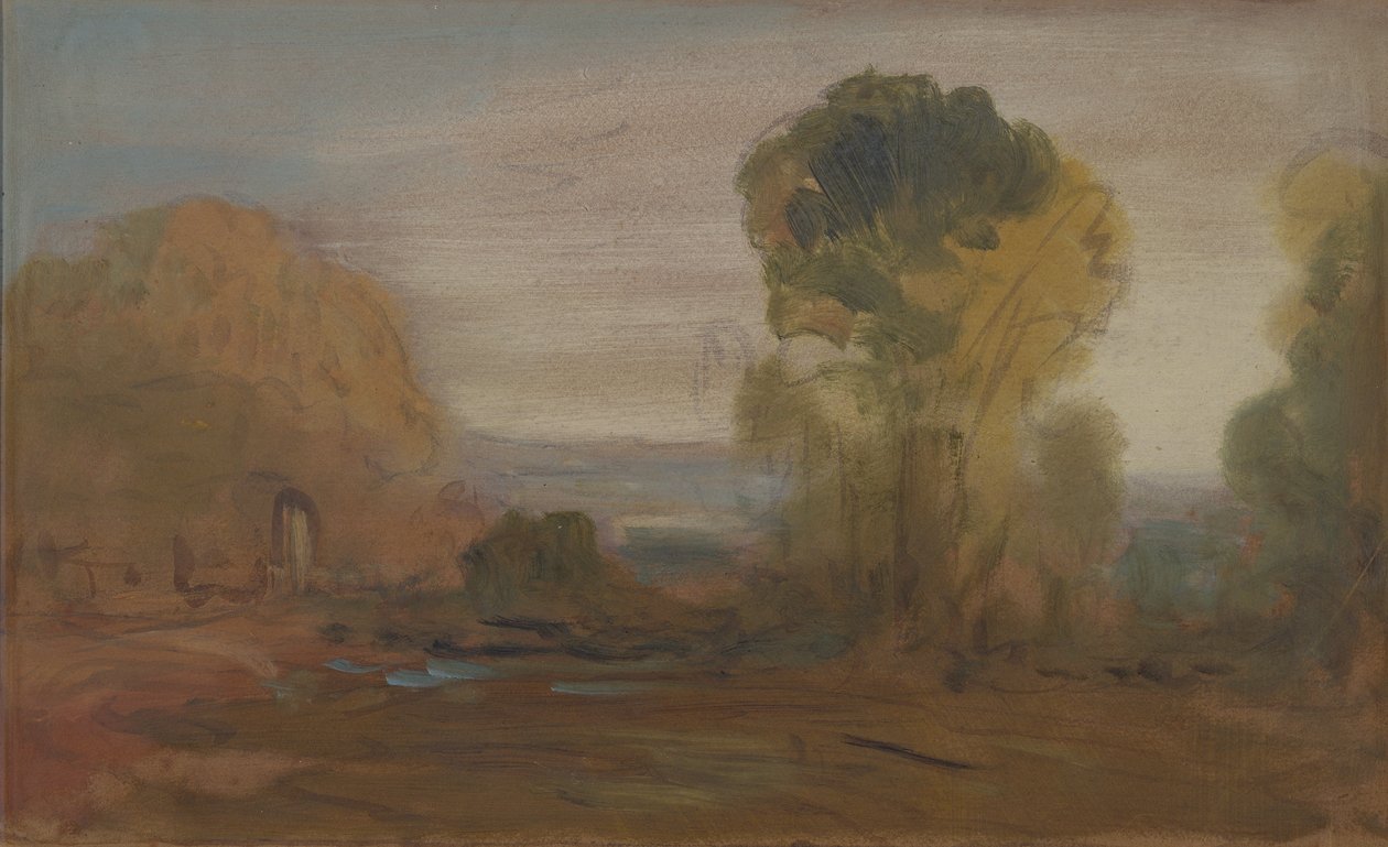 Paisaje con árboles, previamente atribuido a J.M.W. Turner (1775-1851) y también atribuido a Peter de Wint (1784-1849) de English School