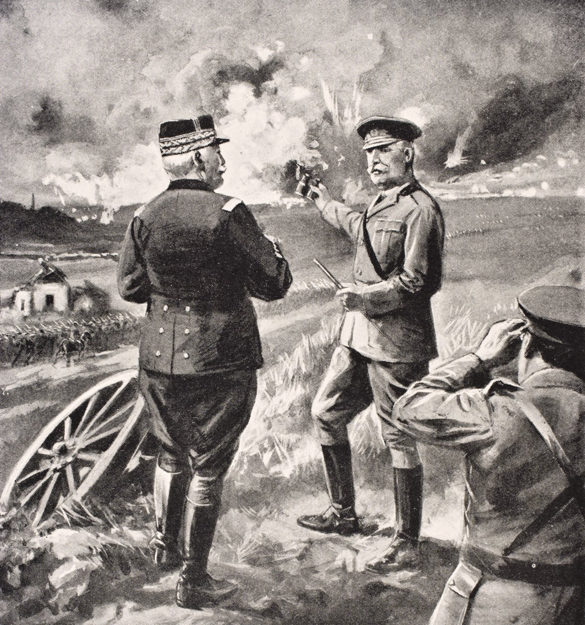 Lord Kitchener y el General Joffre en el Frente Occidental, 1915, de 