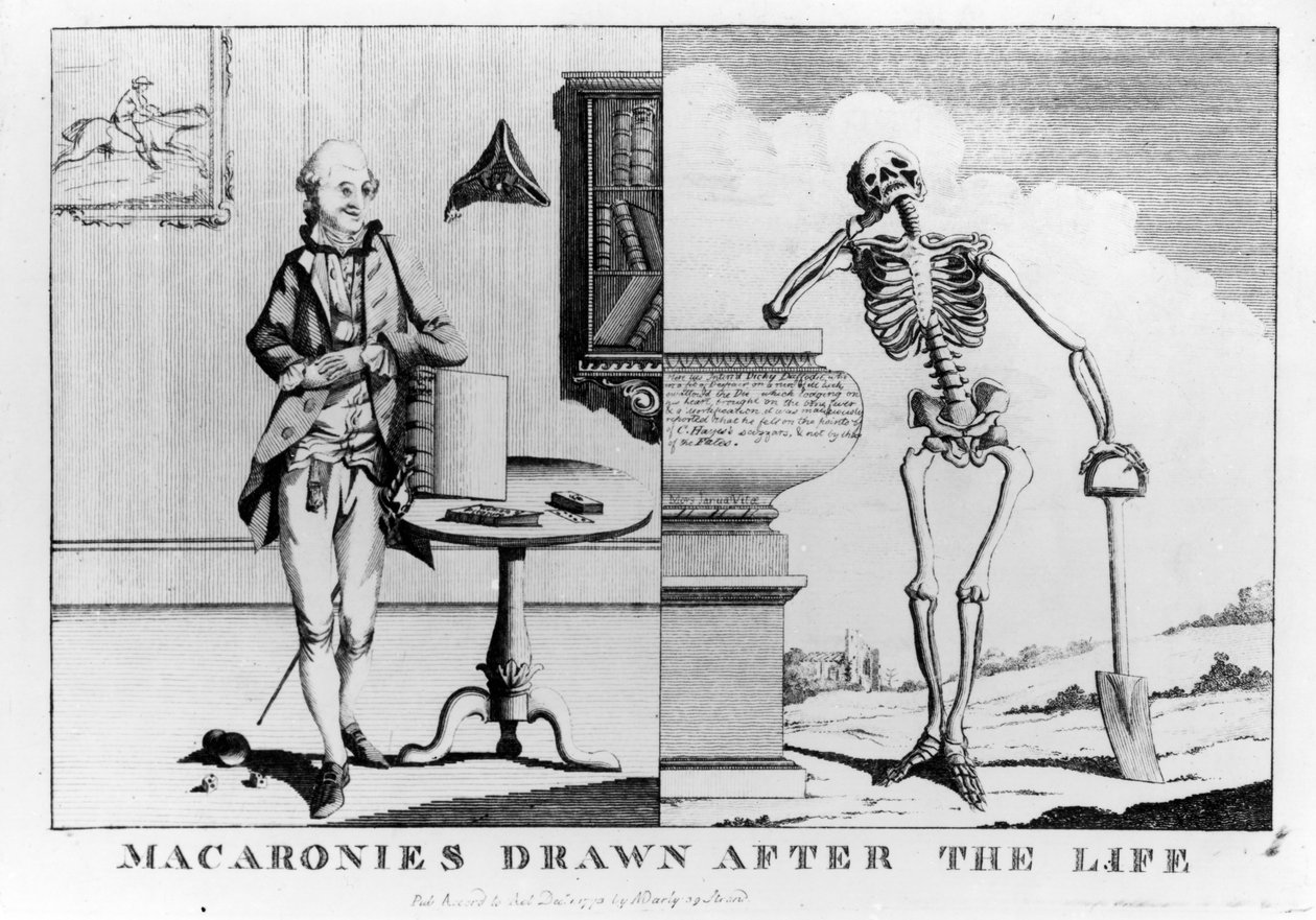 Macarrones dibujados del natural, pub. por N. Darly, diciembre de 1773 de English School
