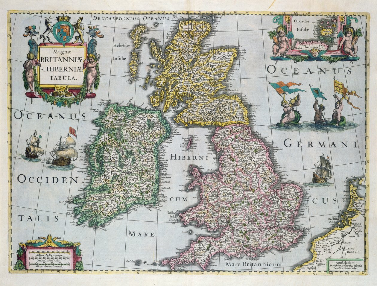 Mapa de Gran Bretaña, 1631 de English School