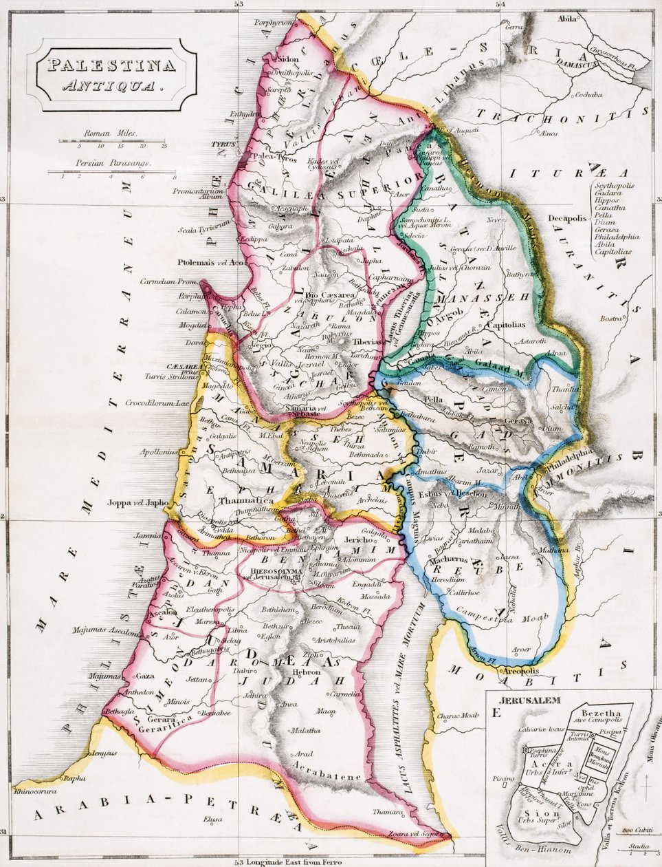 Mapa de Palestina, Palestina Antiqua, de 