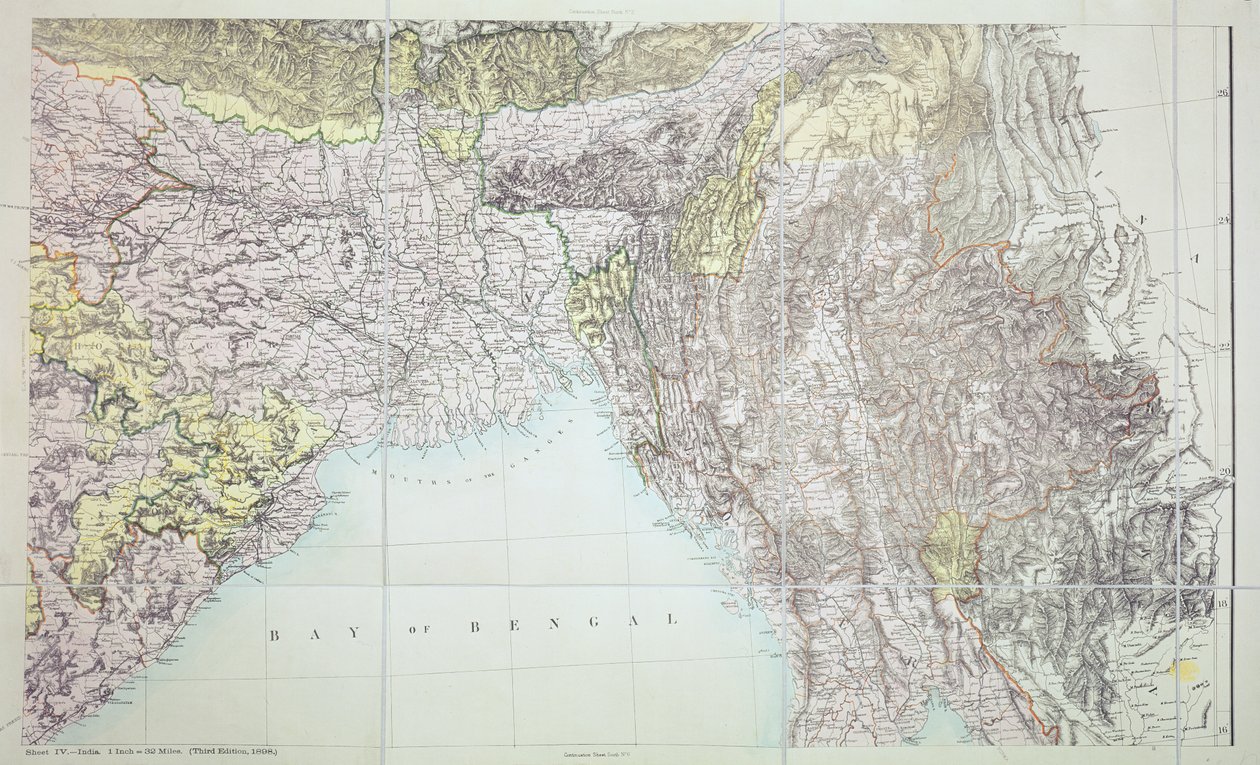 Mapa de la Bahía de Bengala, 1898 de English School