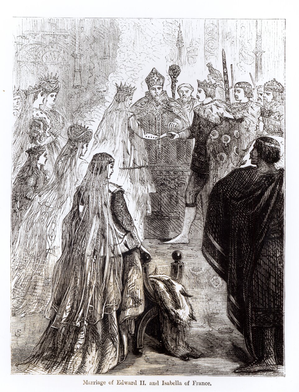 Matrimonio de Eduardo II (1284-1327) e Isabel de Francia (1292-1358) de English School