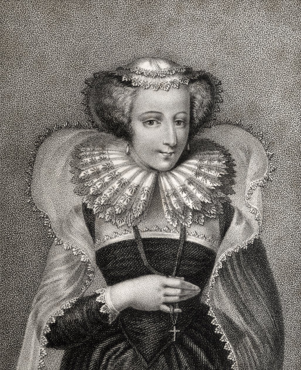 María Reina de Escocia, grabado por Bocquet, ilustración de 