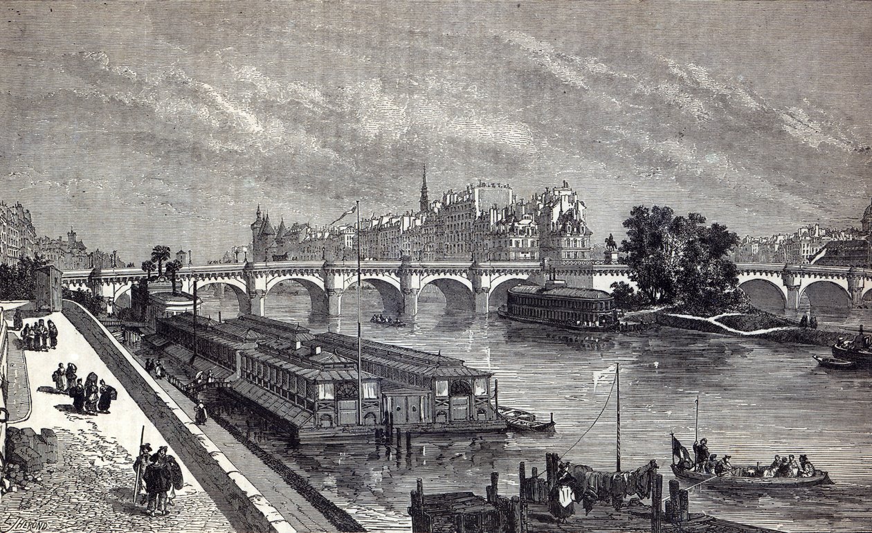 París Moderno: El Pont Neuf, 1845 de English School