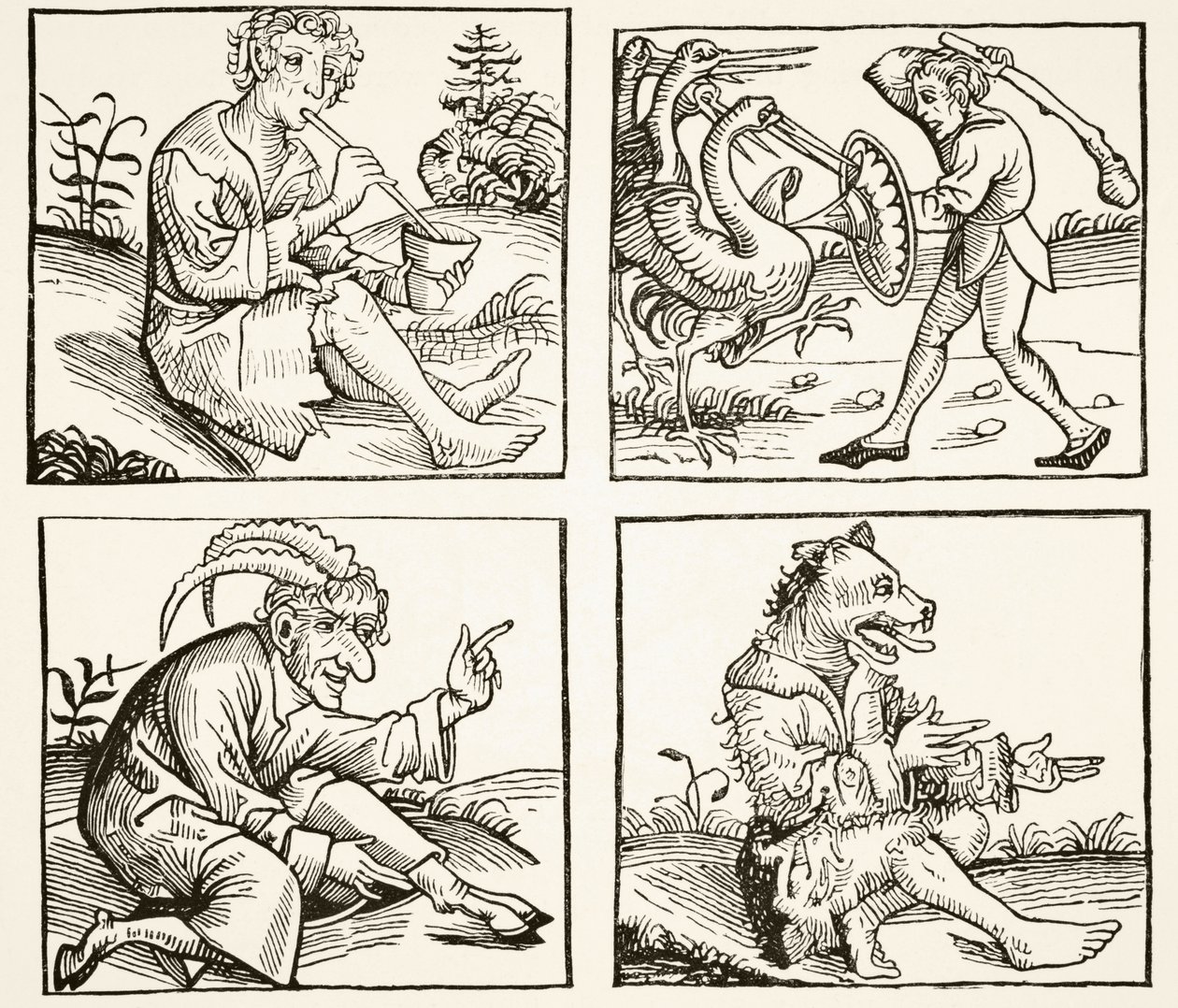 Monstruos nacidos del diluvio, después de un grabado en madera en la 