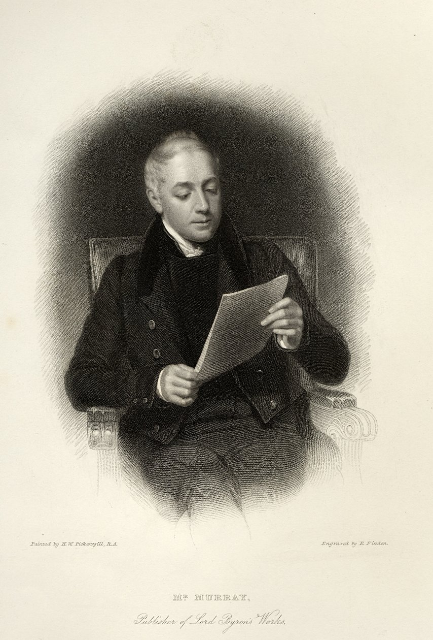 Sr. Murray, editor de las obras de Lord Byron, grabado por E. Finden, 1833 de English School