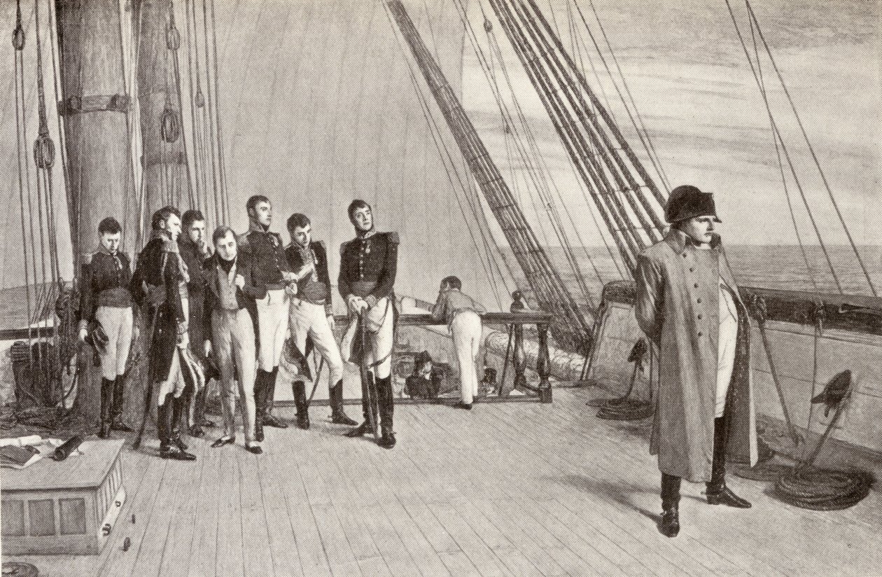 Napoleón a bordo del Bellerophon de English School