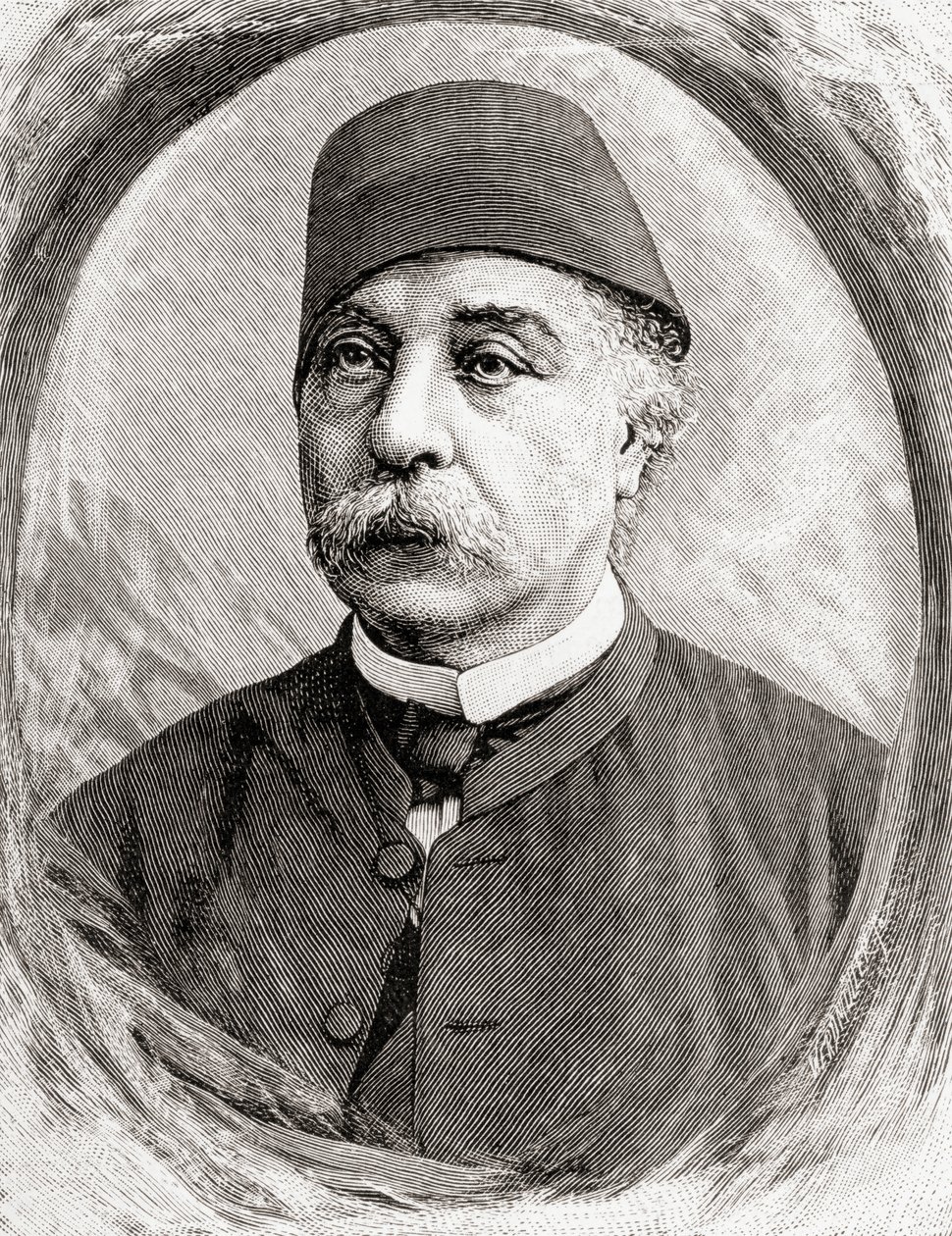 Nubar Pasha, 1890 (grabado en madera) de English School