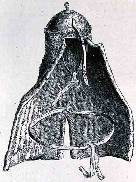 Casco nubio, de La Historia de la Humanidad, Vol.III, por Prof. Friedrich Rayzel, 1898 de English School