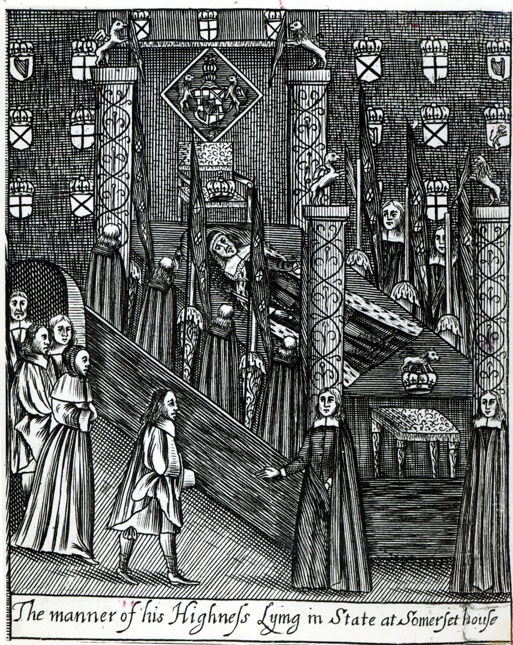 Oliver Cromwell (1599-1658) en estado, c.1658 de English School