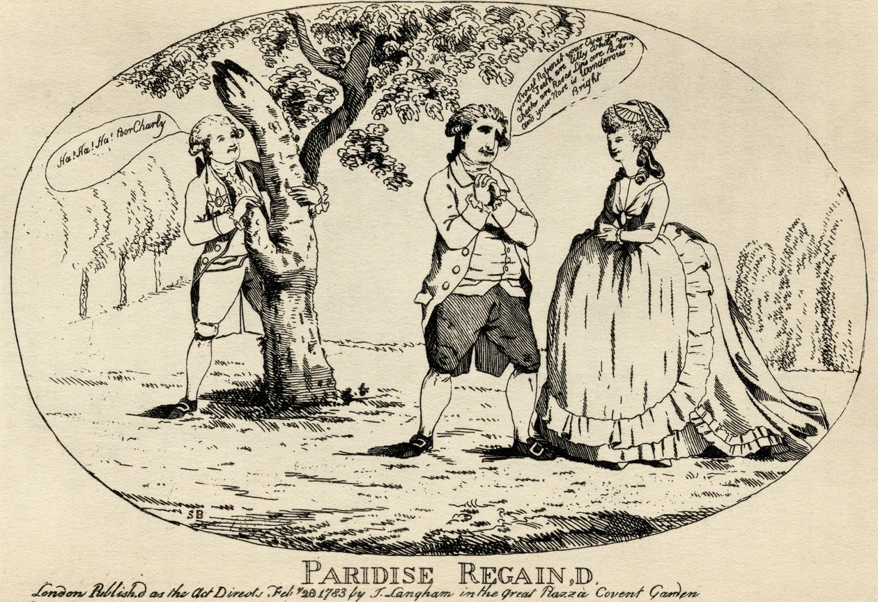 Paraíso Recuperado, publicado por J. Langham, 1783 de English School
