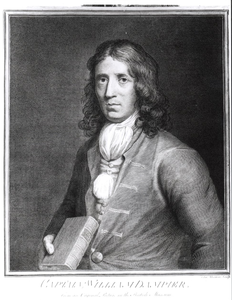 Retrato del capitán William Dampier (1652-1715) grabado por Sherwin de English School