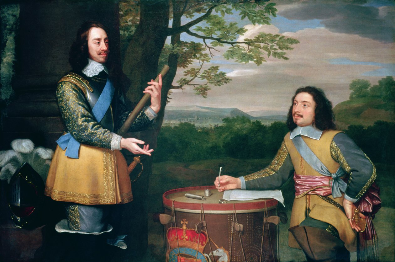 Retrato de Carlos I (1600-49) y Sir Edward Walker (1612-77) de English School