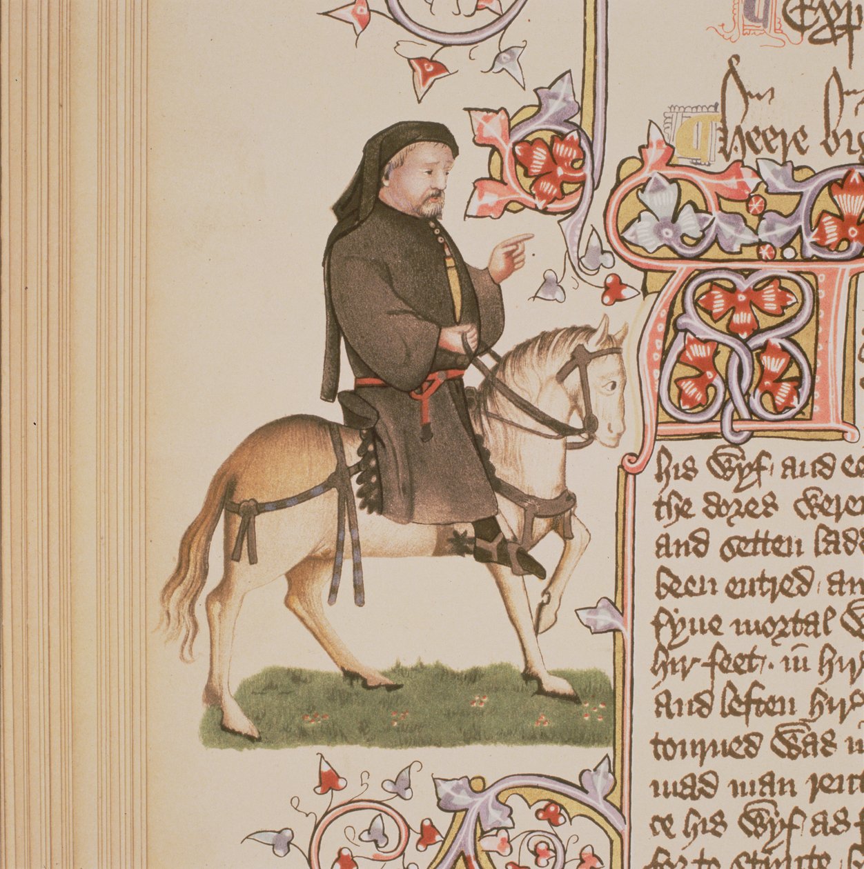 Retrato de Chaucer, de Los cuentos de Canterbury por Geoffrey Chaucer (c.1342-1400) Manuscrito de Ellesmere, edición facsímil, 1911 de English School