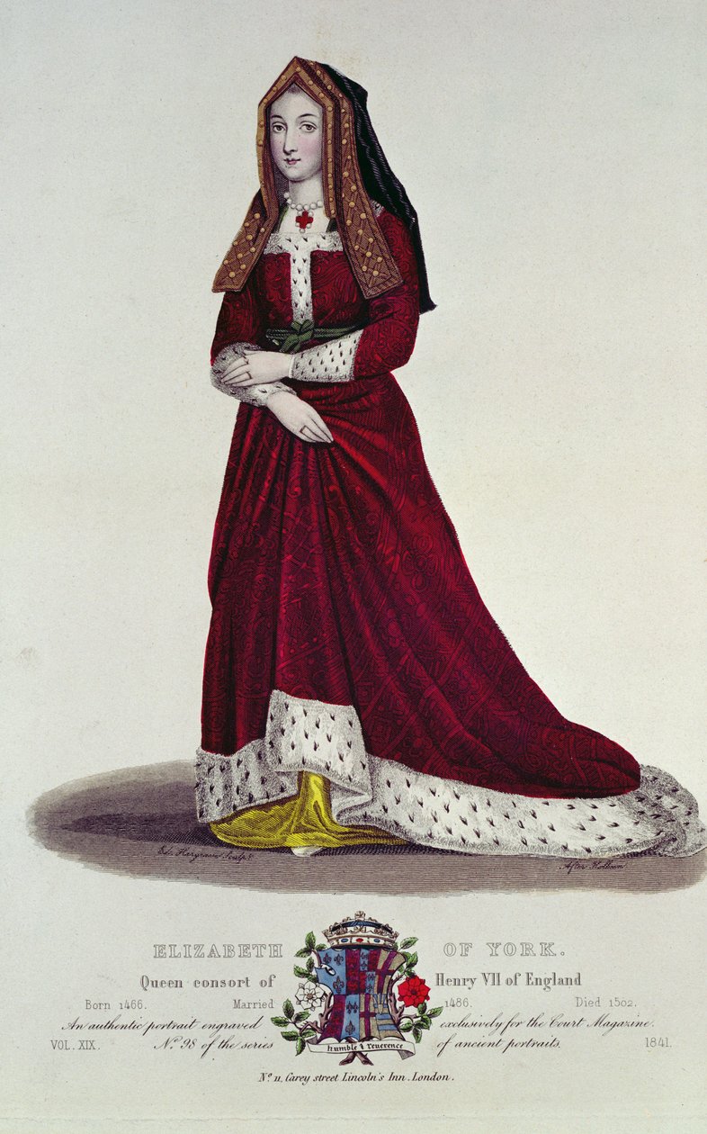 Retrato de Isabel de York, 1841 (grabado en color) de English School