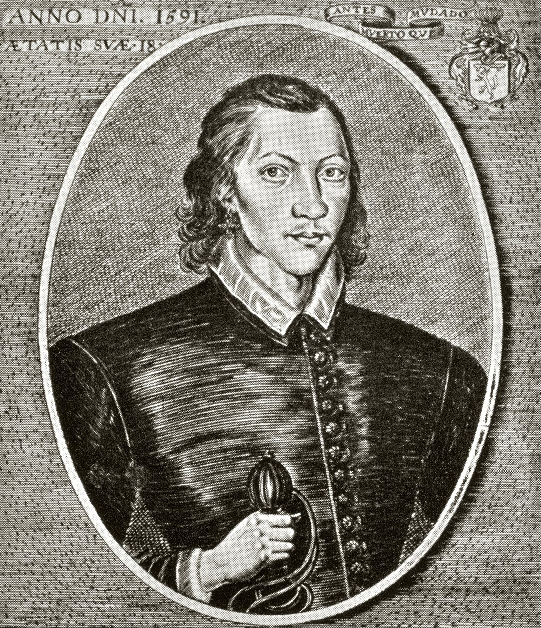 Retrato de John Donne, fechado en 1591, frontispicio de 