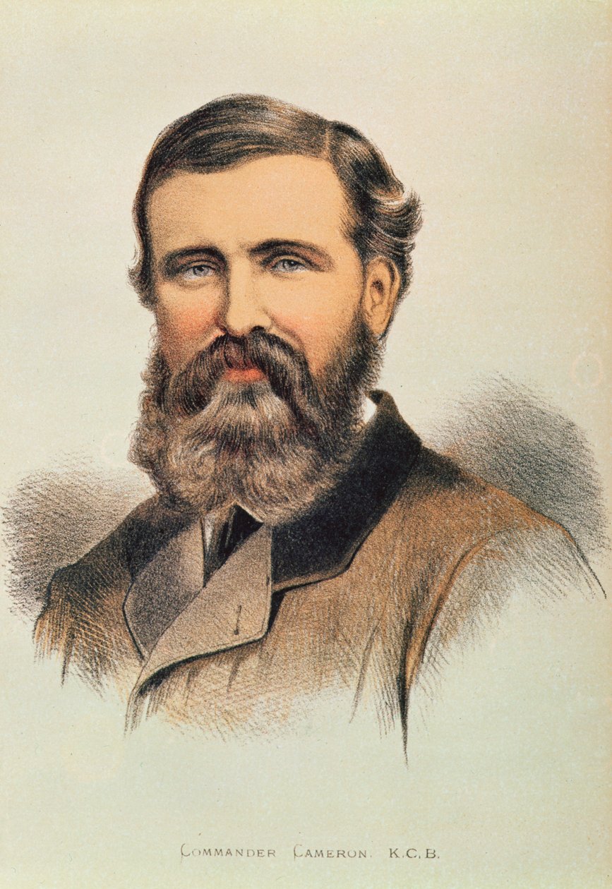 Retrato de Verney Lovett Cameron (1844-94), explorador inglés de English School