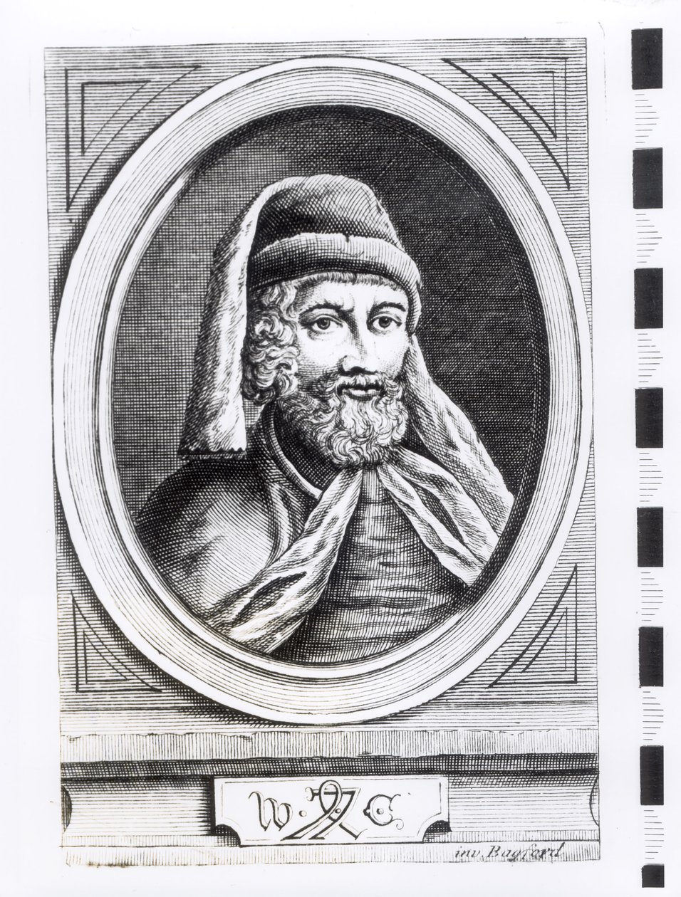 Retrato de William Caxton (c.1422-91) y su marca de impresor de English School