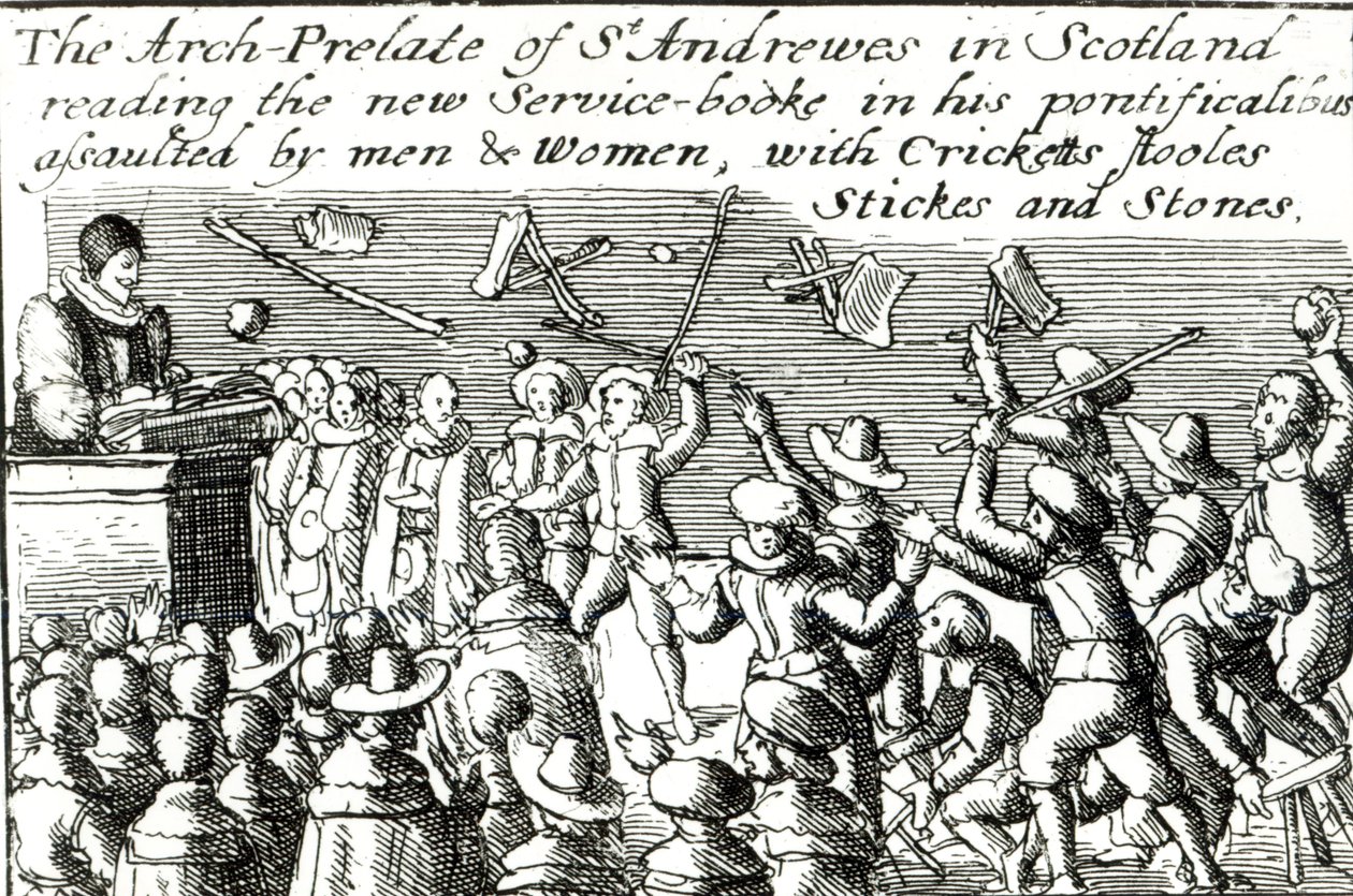 Protestantes en Edimburgo, 1637 de English School