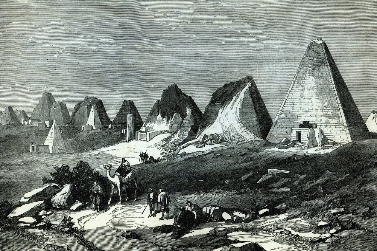 Pirámides de Meroe, en el Nilo (ruta del General Gordon), de 
