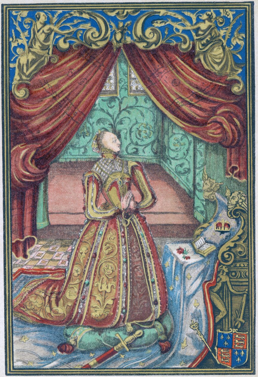 Reina Isabel I en oración, frontispicio de 