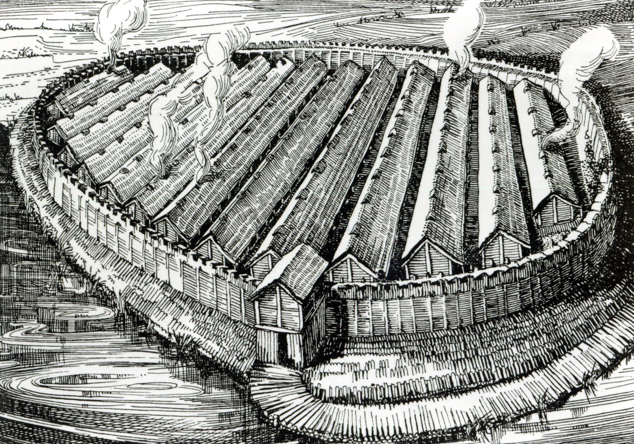 Reconstrucción de un pueblo de la Edad de Hierro en Biskupin, Polonia de English School