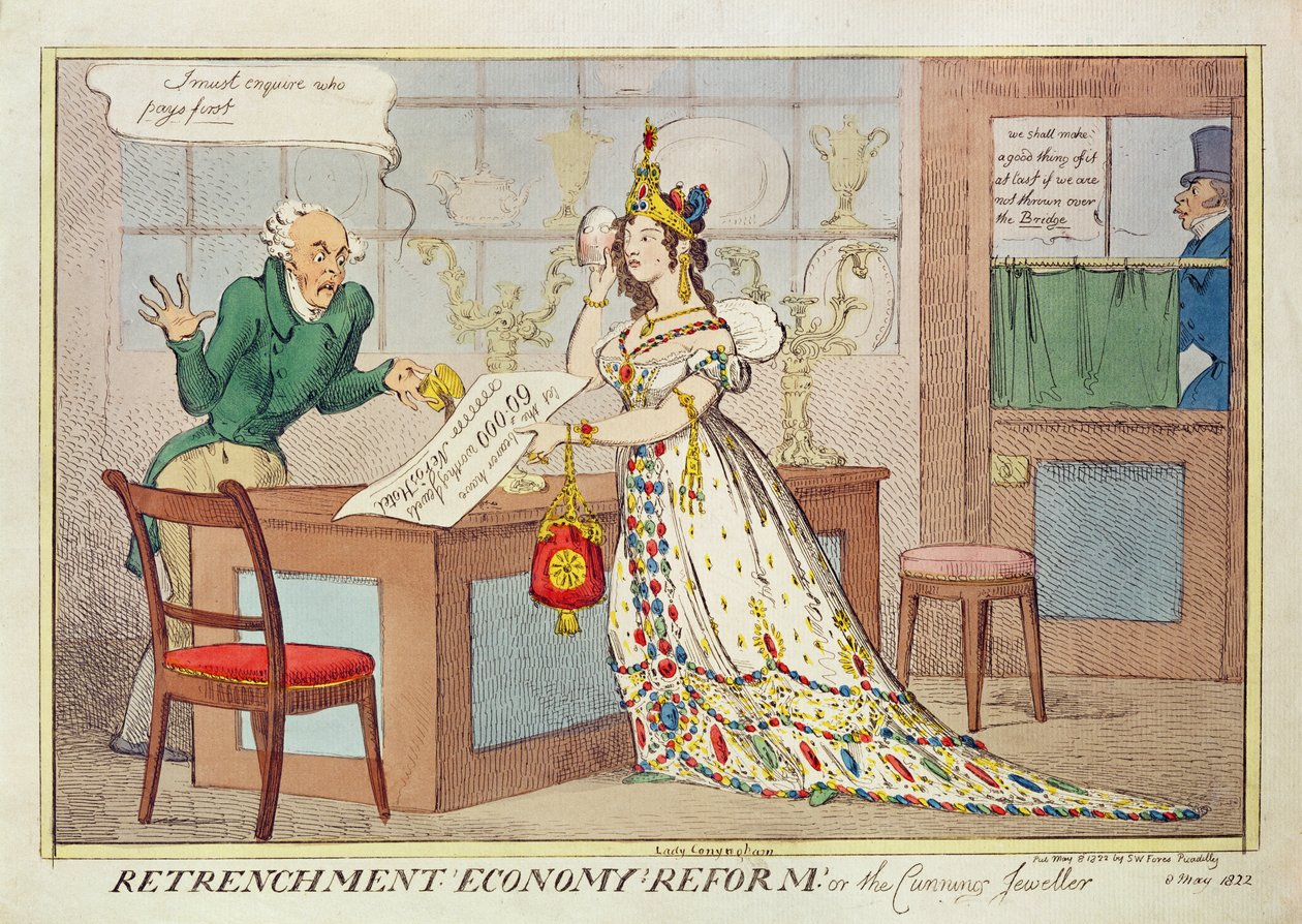 Recorte, economía, reforma, o el joyero astuto, 1822 de English School