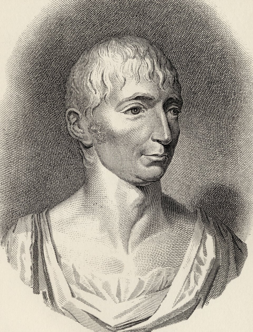 Richard Porson, después de un busto, grabado por James Fittler (1758-1835), ilustración de 