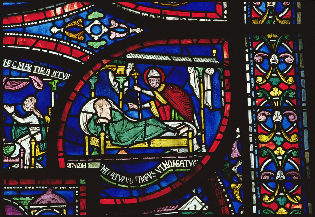 Escena de la vida de San Tomás Becket, ventanas de la Capilla de la Trinidad, c.1220 de English School