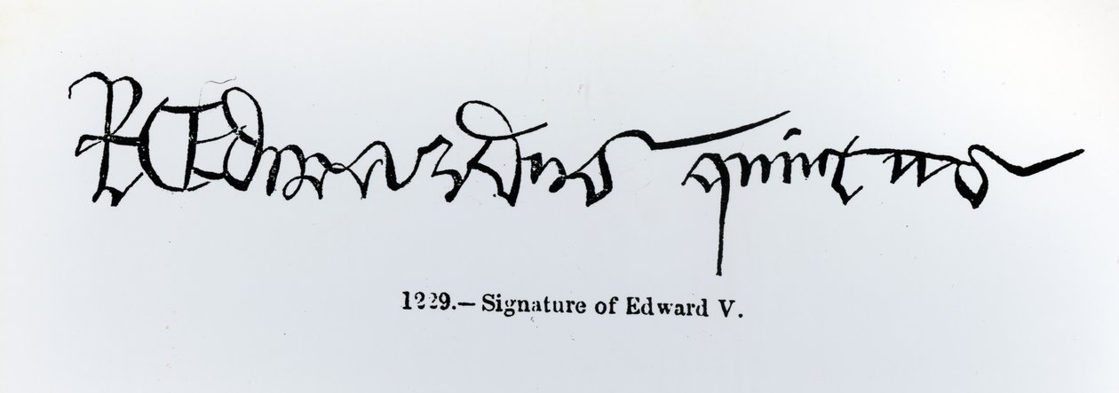 Firma del Rey Eduardo V (1470-83) de English School
