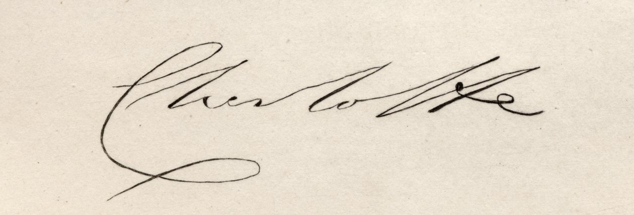 Firma de la Princesa Charlotte Augusta de Gales (1796-1817) de English School