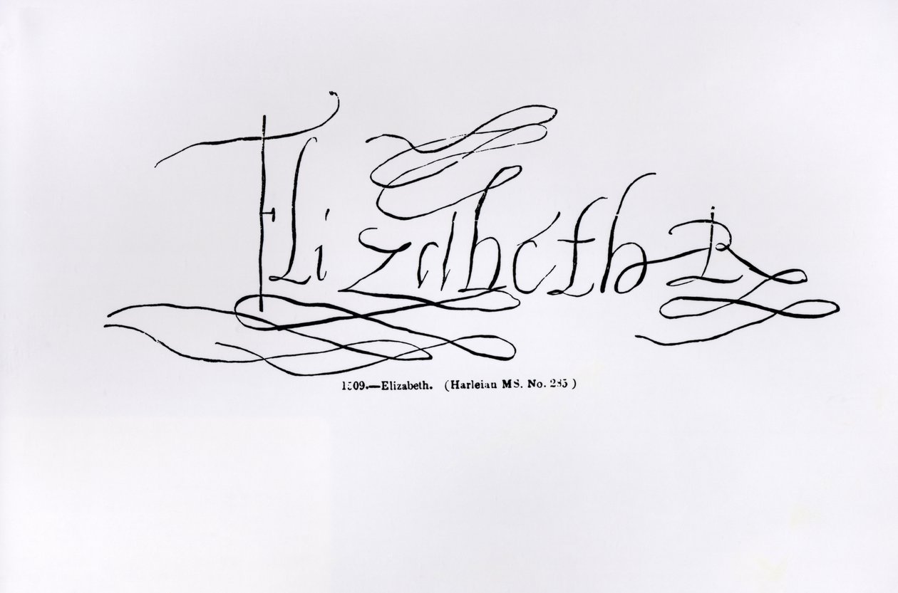 Firma de la Reina Isabel I de English School