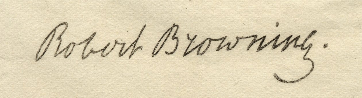 Firma de Robert Browning (1812-89) de English School
