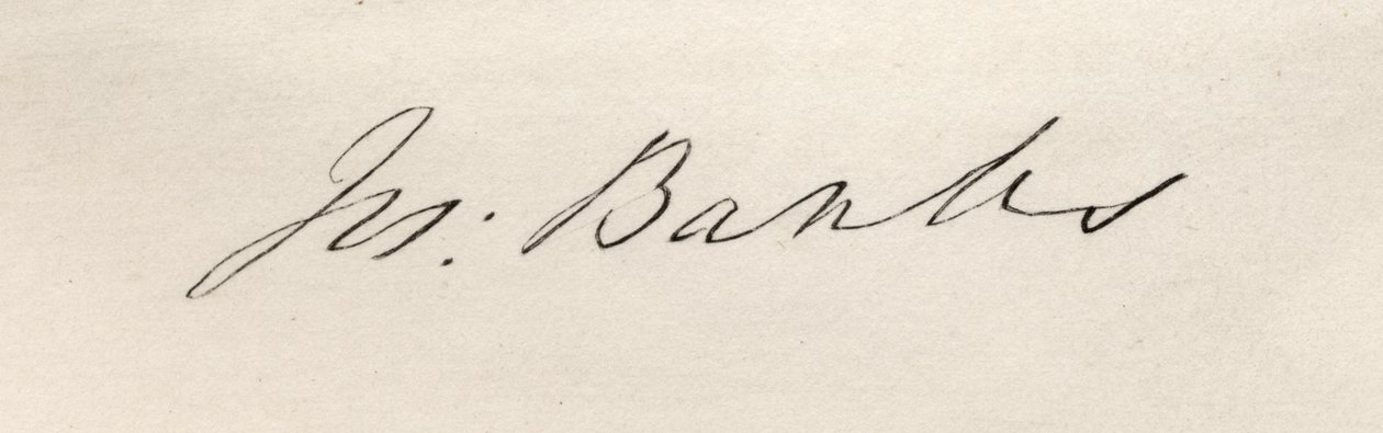 Firma de Sir Joseph Banks (1743-1820) Baronet de Banks de English School