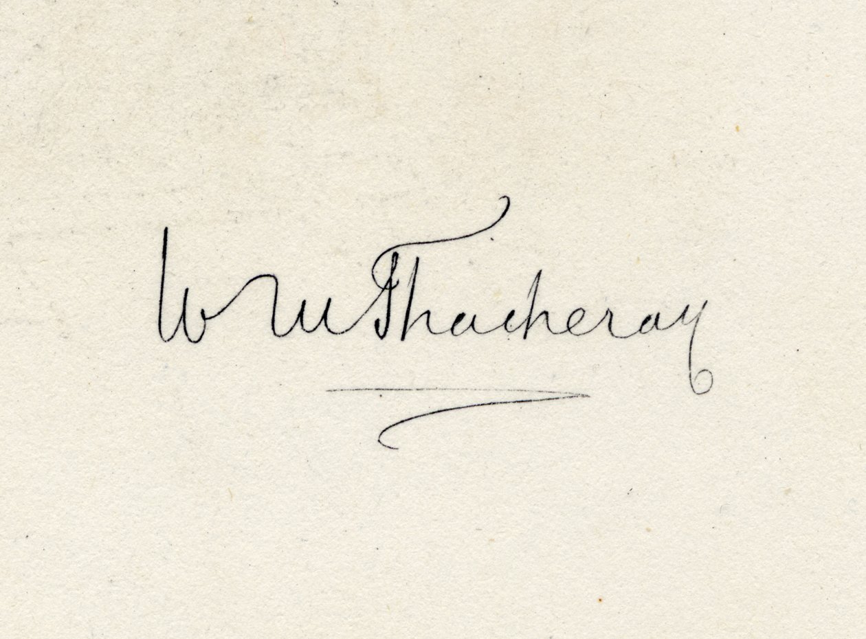 Firma de William Makepeace Thackeray (1811-63) de English School