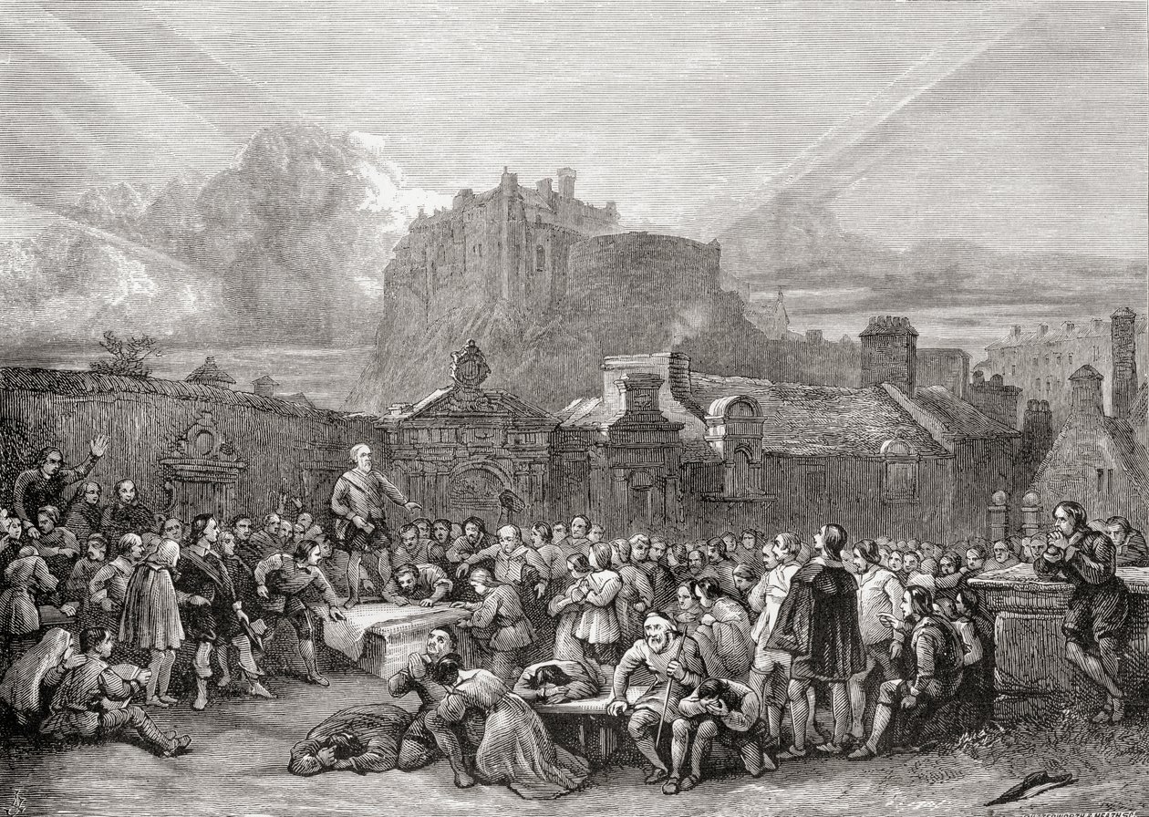 Firma del Pacto en el cementerio de Greyfriars, Edimburgo en 1638, de 
