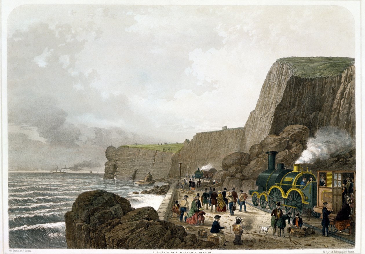 Ferrocarril del sur de Devon: Deslizamiento de tierra cerca de la roca del párroco y el secretario, 29 de diciembre de 1852 de English School