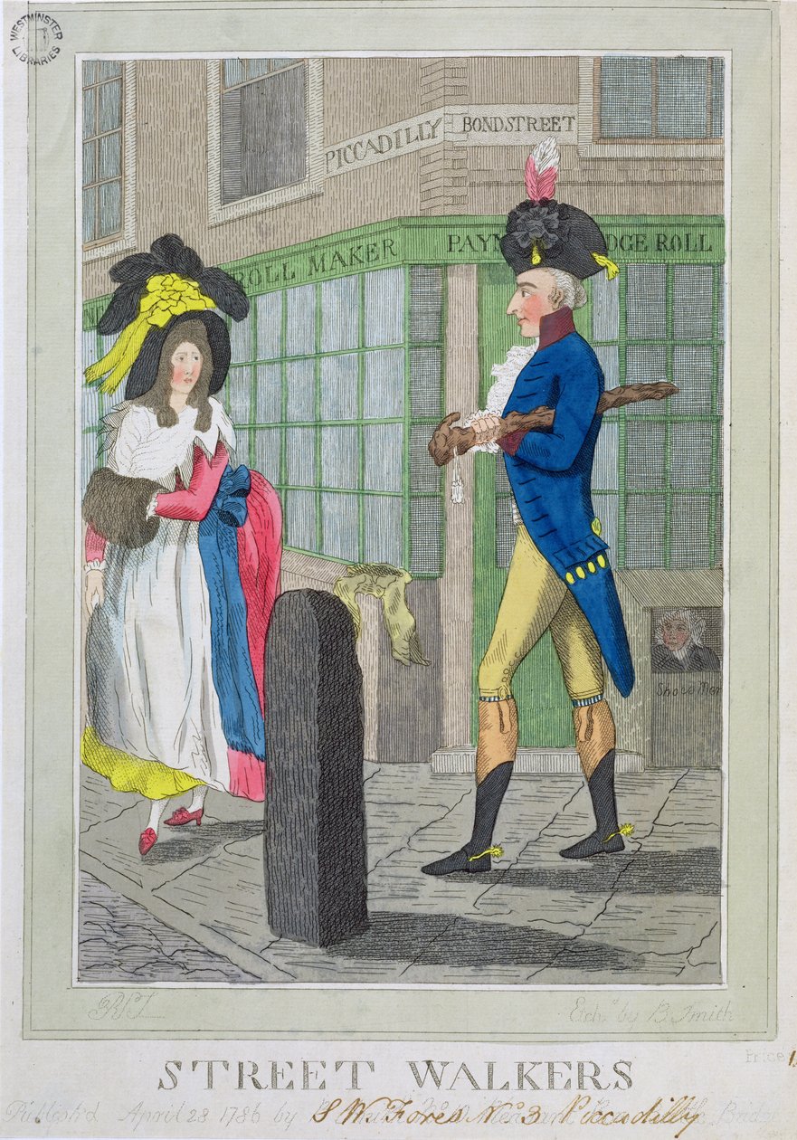 Caminantes callejeros, grabado por B. Smith, pub. por S.W. Fores, 1786 de English School