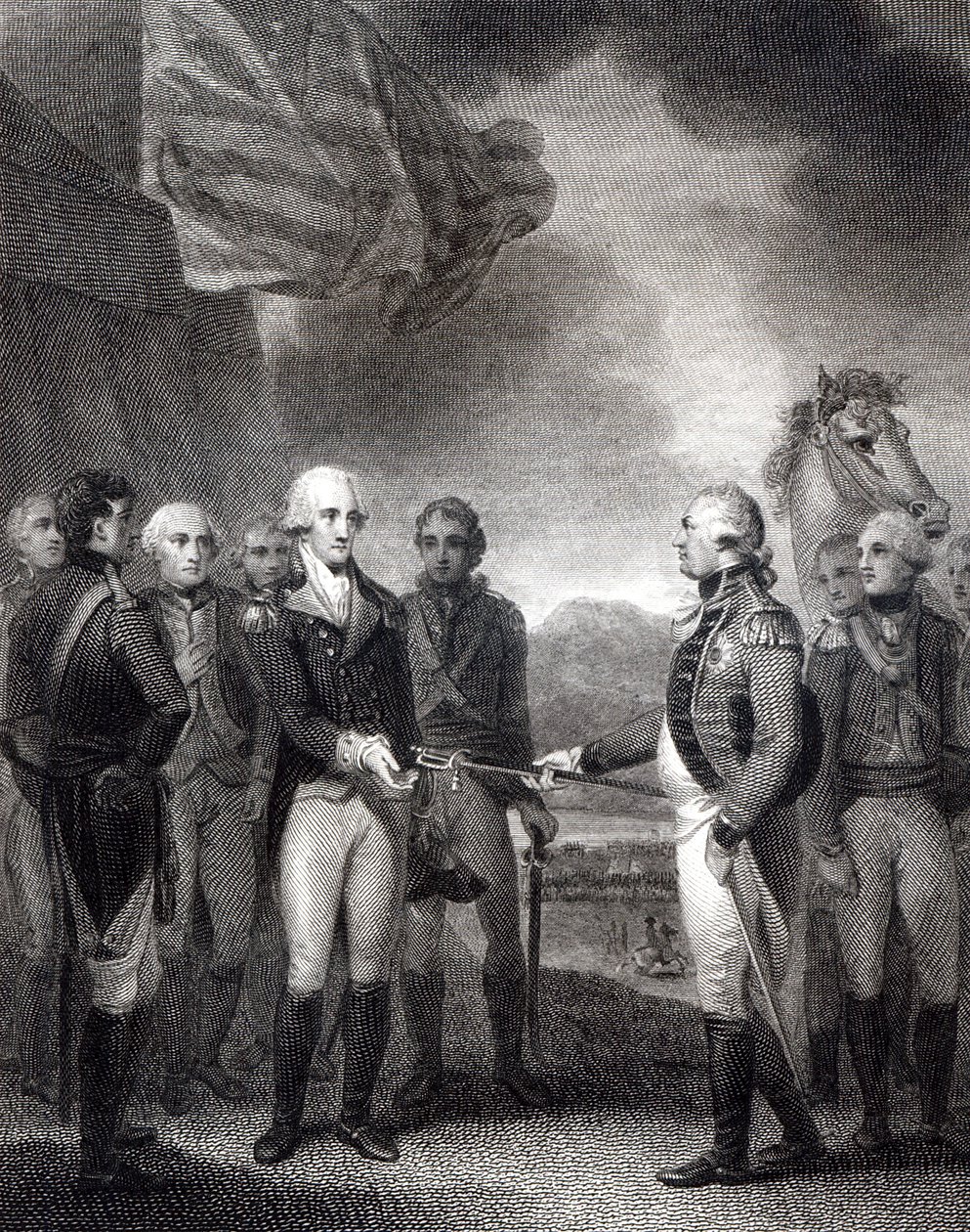 Rendición de Lord Cornwallis en Yorktown, 1781 de English School