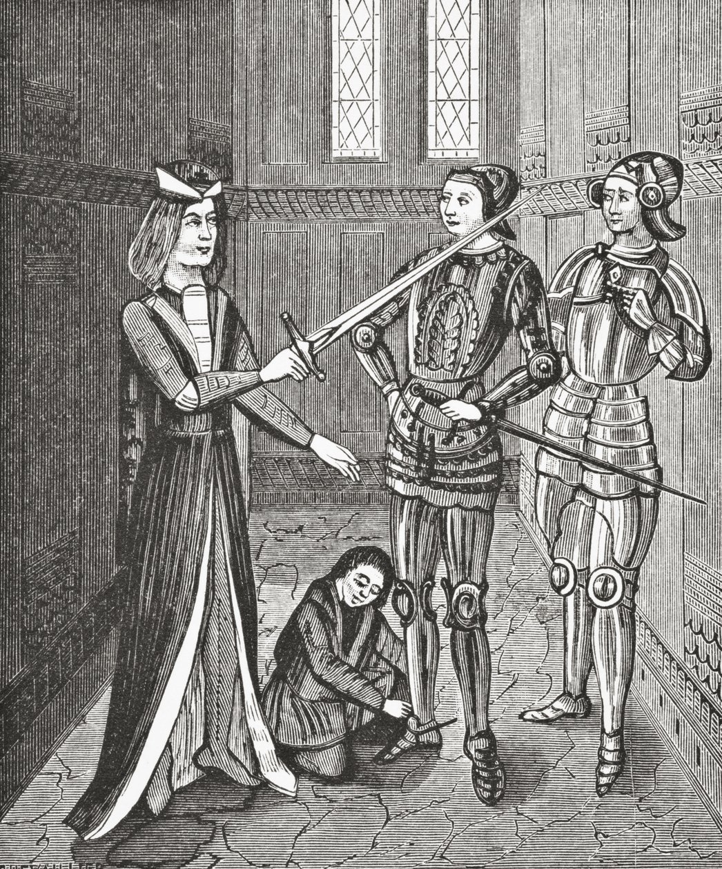 El armado de un caballero, 1878 de English School