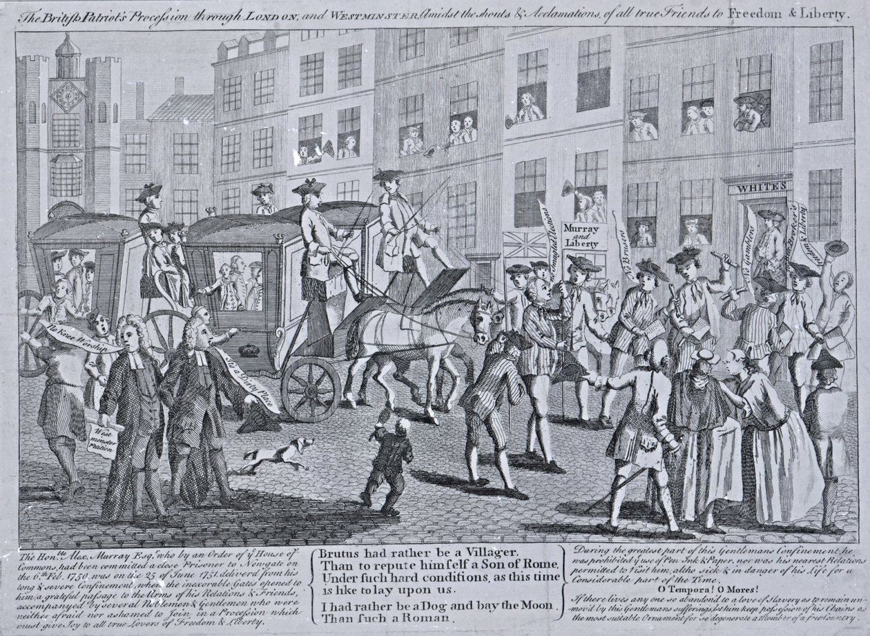 El desfile de los patriotas británicos por Londres y Westminster de English School