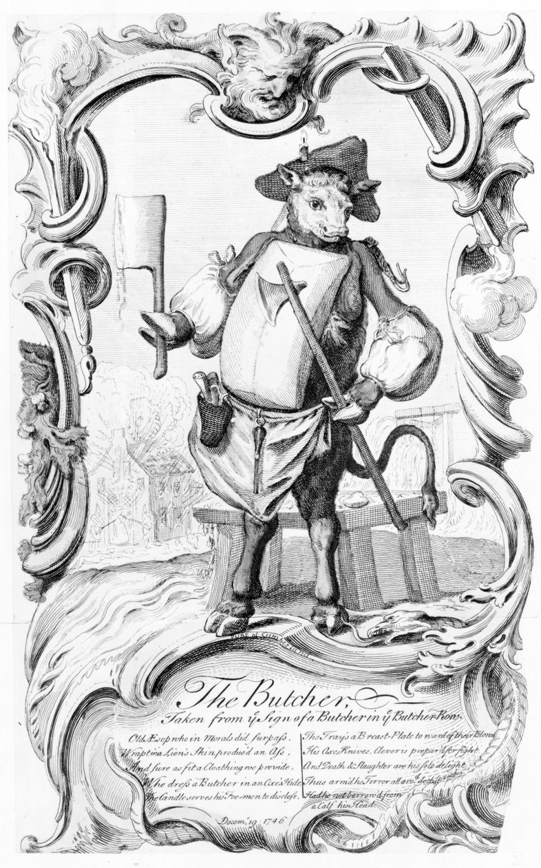 El carnicero, publicado en 1746 de English School