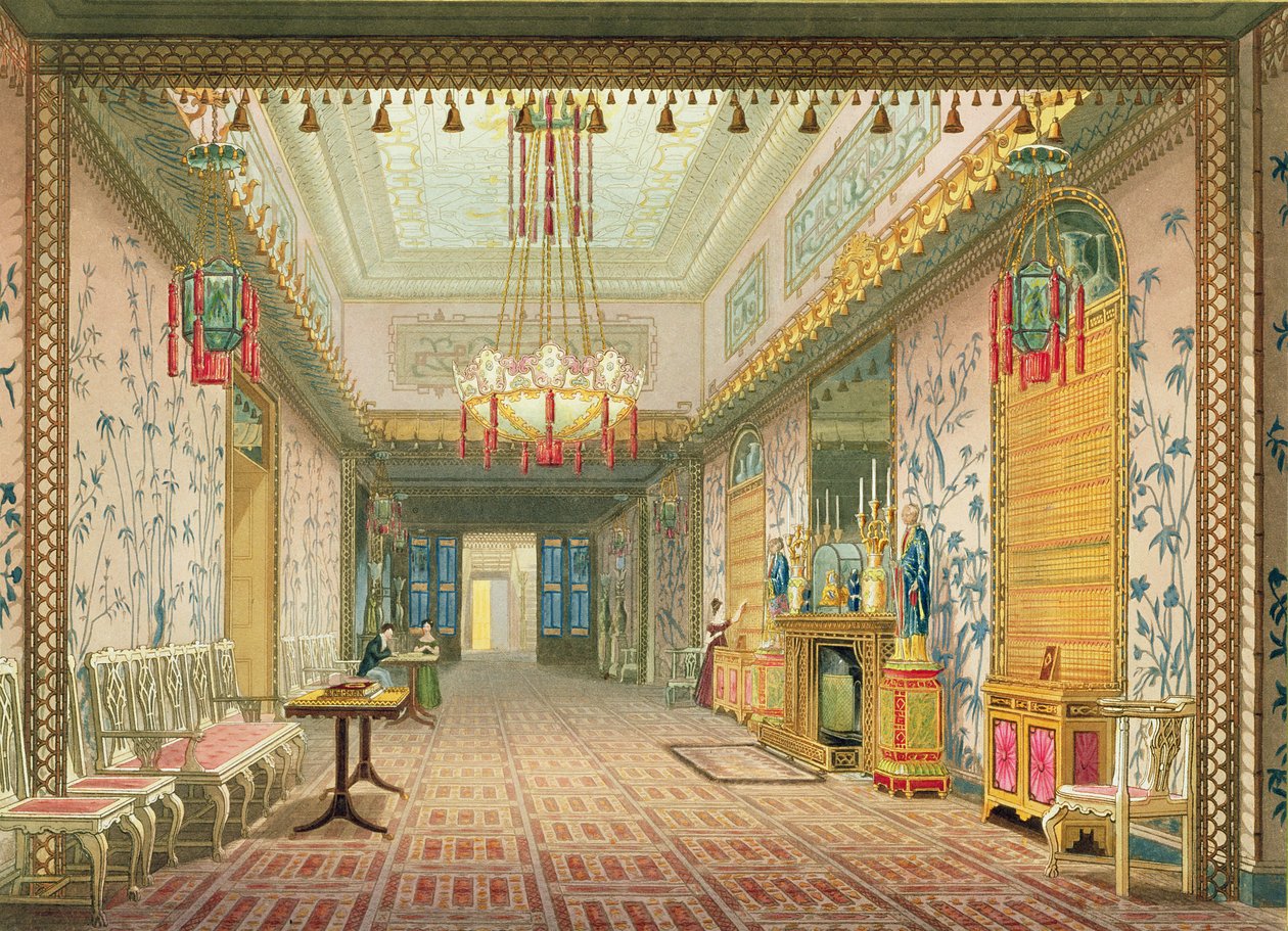 El Corredor o Galería Larga en su Fase Final, de Vistas del Pabellón Real, Brighton de John Nash de English School