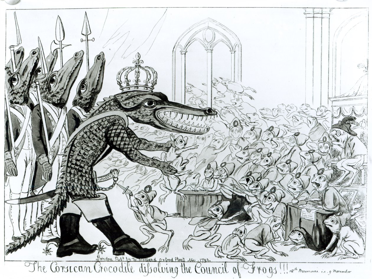 El cocodrilo corso disolviendo el Consejo de las Ranas, 9 de noviembre de 1799 de English School