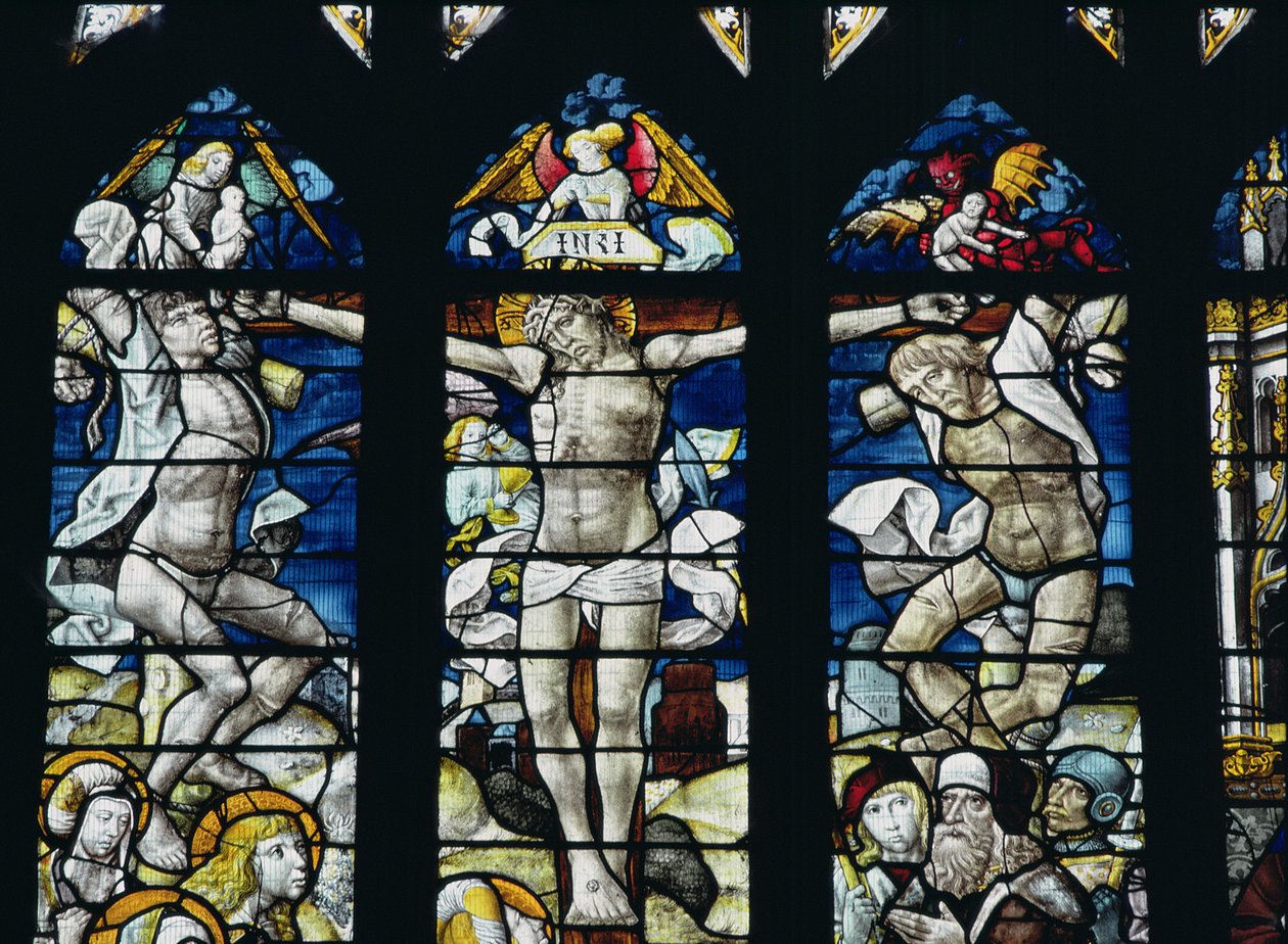 La crucifixión, siglo XVI de English School