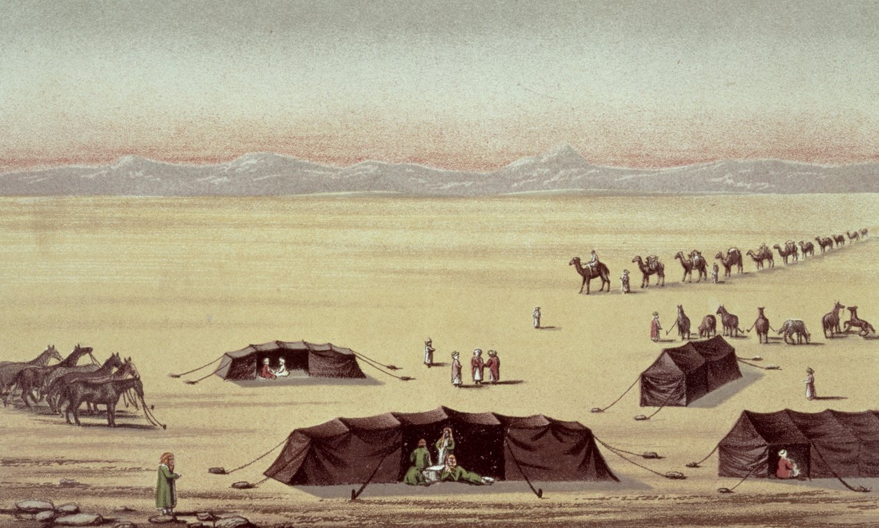 El campamento del desierto de Sir Richard Burton (1821-90) de English School