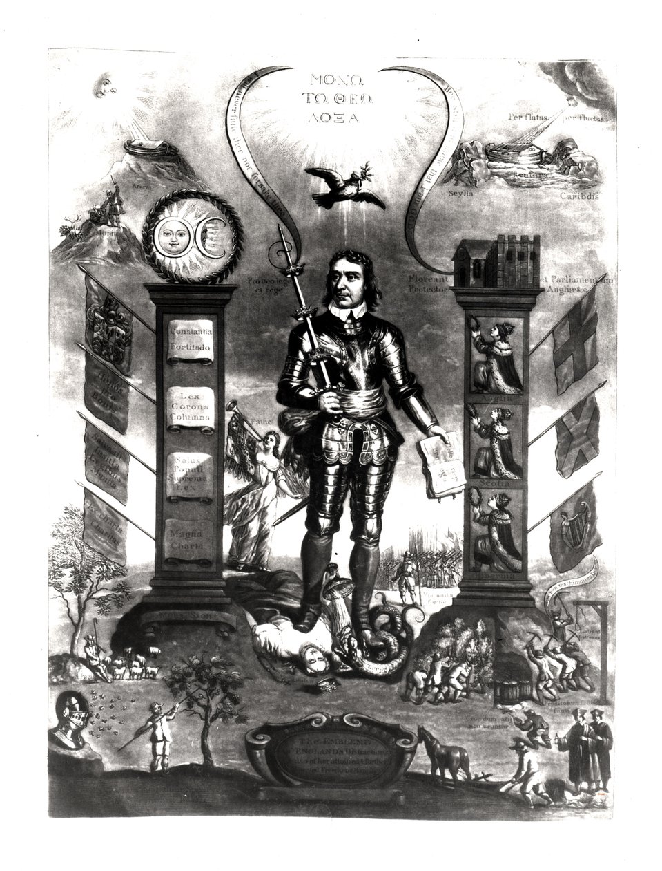 El emblema de las distracciones de Inglaterra, 1658 de English School