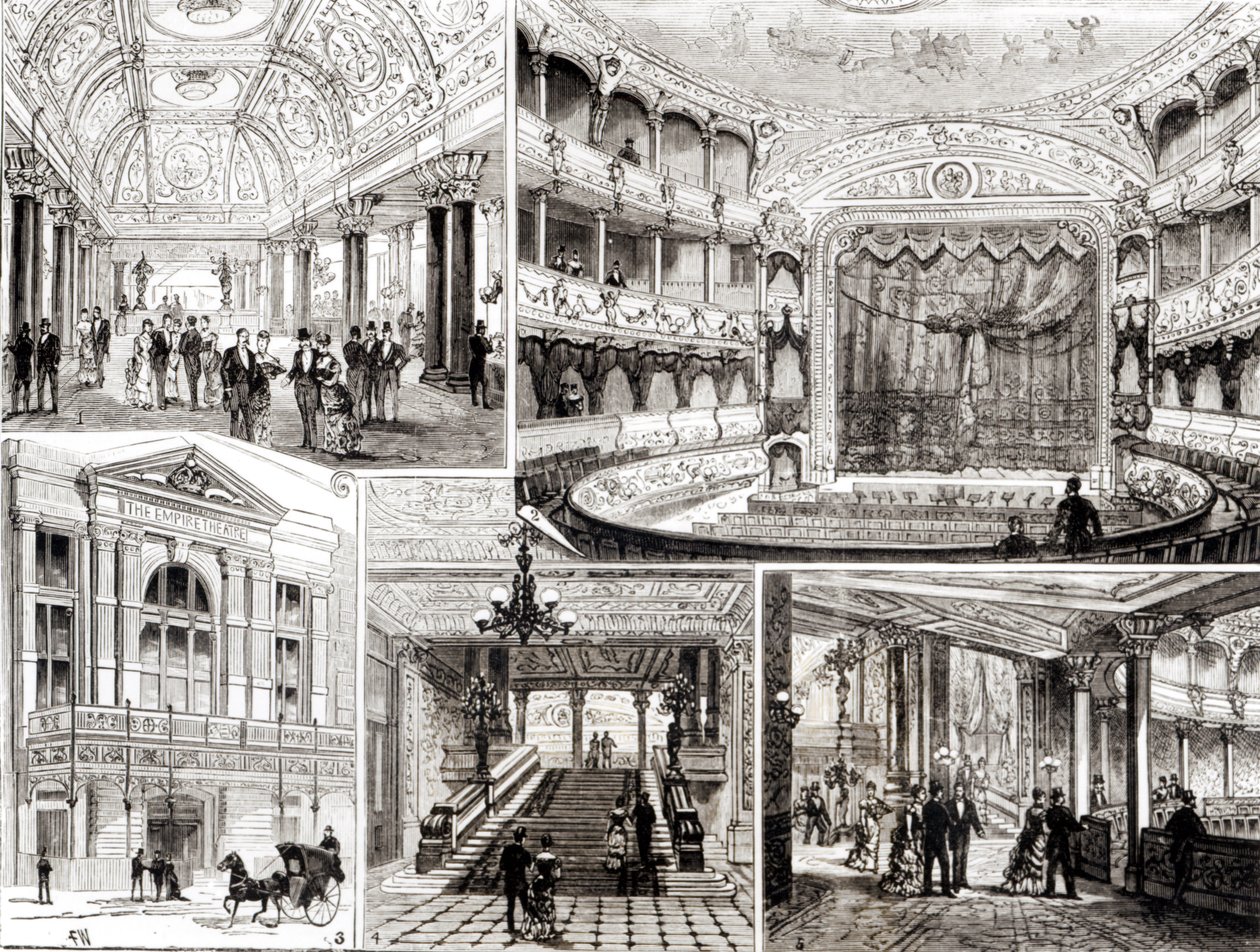El Empire Theatre, Leicester Square, Londres 1884 de English School